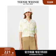 teenieweenie小熊奥莱夏季女针织开衫外套短袖，薄款空调衫短款