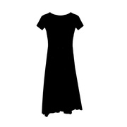 纯棉短袖沙滩连衣裙女2024夏季小心机黑色开叉中长裙修身显瘦