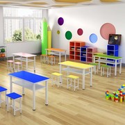 辅导班培训学校课桌椅中小学生幼儿园，画室美术彩色组合儿童桌套装