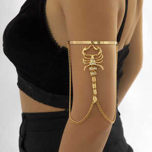 创意蝎子臂环女金属小众设计臂镯暗黑系夸张手环袖箍配饰手镯子链