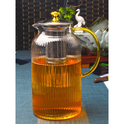 超大玻璃茶壶大容量泡茶壶耐高温家用餐厅专用茶水分离热水网红壶