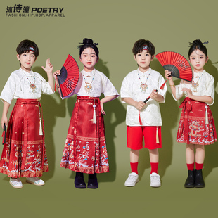六一儿童演出服中国风唐装汉服男女童诗歌幼儿园朗诵舞台合唱服装