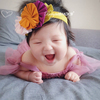 紫粉花0-3个月韩国公主女孩，宝宝新生儿弹力欧美儿童发饰婴儿发带