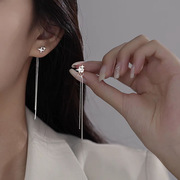 s925纯银星星耳环，女长款流苏耳坠超仙韩国气质个性耳饰2023年