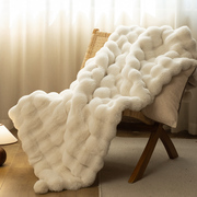 mumia类高级感兔毛，皮草水貂绒毛毯加厚午睡卧室，沙发毯子秋冬季款