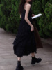 法式蕾丝拼接吊带长裙女夏季2024设计感宽松气质v领连衣裙子