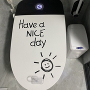 马桶贴画装饰搞笑盖创意英文，太阳卡通卫生间厕所坐便防水贴纸可爱