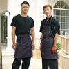 厨乐乐品牌短围裙韩版灰西餐厅快餐店厨师服务员半身挂脖工作围腰