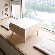日式竹编实木小方桌简约榻榻米，飘窗桌子小茶几，矮桌子实木地桌炕几