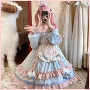 lolita公主裙猫猫甜品，站奶系穿搭小个子套装洛丽塔，op洋装连衣裙女