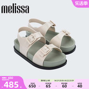 Melissa梅丽莎双排搭扣休闲时尚平底运动女士厚底凉鞋果冻鞋33251