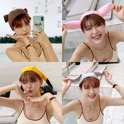 泳帽女长发韩国时尚可爱防水护耳游泳装备，成人儿童卡通布料游泳帽