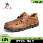 骆驼男鞋2024春季复古软底低帮工装鞋真皮舒适商务休闲皮鞋