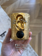 法国巴黎schiaparelli夏帕瑞丽金色耳朵设计感金属手镯手环