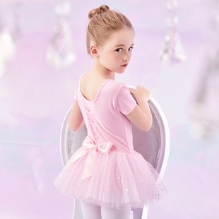 舞蹈服儿童女童芭蕾舞裙，短袖幼儿中国舞夏季跳舞裙服装练功服纱裙