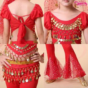 儿童舞蹈服印度舞演出服新疆舞表演服小孩肚皮舞少儿民族演出服装