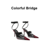 Colorful Bridge丨脚腕绑带两穿漆皮凉鞋  交叉细带尖头穆勒拖鞋
