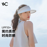 VVC女神防晒帽女紫外线遮脸运动户外空顶太阳帽子夏天沙滩遮阳帽