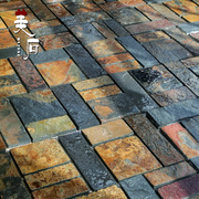 马赛克地砖天然锈色青石材，别墅户外庭院外墙瓷砖卫生间水池防滑砖