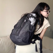 MIRENBU 2024大学生双肩包美式拼色情侣书包登山户外旅行背包