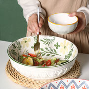家用水煮鱼碗大号陶瓷大汤碗酸菜鱼碗手绘商用加深加厚大碗汤盆