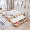 定制榻榻米地台床无床头榉木床全实木储物小户型拖床子母床高低双