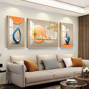 轻奢沙发背景墙挂画抽象水晶墙画三联画现代简约客厅装饰画壁画