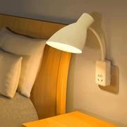 家用带插座小夜灯节能带开关卧室护眼睡眠灯创意插电式床头灯房间