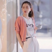 何穗女装纯棉衣服短袖t恤女白色2024年夏季韩版宽松上衣ins潮