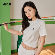 MLB 男女情侣运动圆领纯色T恤时尚短袖休闲23夏季TSEC1
