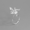 梵灵原创设计唯美鸢尾花戒指，s925纯银镀金气质花朵复古国风国潮女
