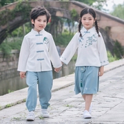 六一儿童演出服男童汉服幼儿园服古装短袖唐装中国风舞蹈学生班服