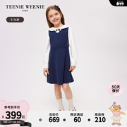 TeenieWeenie Kids小熊童装24春季女童英伦风双层领连衣裙