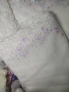 重工刺绣蕾丝网纱长袖连衣裙仙女超仙森系法式小个子夏季