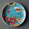 北欧乡村花鸟风格陶瓷餐具釉下彩西餐盘牛排盘子样板间装饰盘