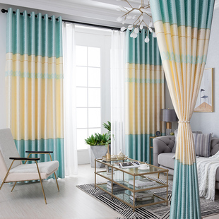 窗帘成品北欧简约现代客厅卧室落地窗隔热遮光布料2024