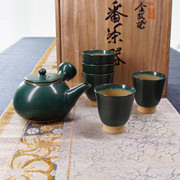 日本进口企救烧陶制，茶具套装日式侧把茶壶茶杯木盒装串门子