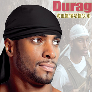 durag包头巾(包头巾)hiphop街舞，嘻哈黑人西海岸匪帮，说唱篮球bboy海盗套帽