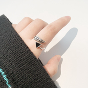 MIGU新潮设计个性时尚开口戒指男女复古滴釉小众食指关节戒指礼物