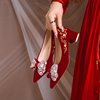 婚鞋新娘鞋秀禾婚纱，两穿2023年中式红色，尖头高跟鞋婚鞋女孕妇