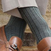 高筒过膝盖袜子男士秋冬纯色条纹菱格长袜欧美绅士英伦皮鞋马术袜
