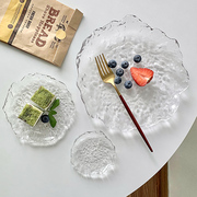日式不规则玻璃盘子长方形托盘圆形甜品平盘创意餐具料理盘寿司盘