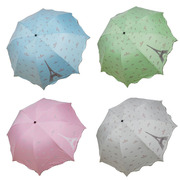 波浪边晴雨伞埃菲尔铁塔黑胶遮阳伞，防紫外线太阳伞遮阳伞学生韩版