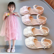 女童凉鞋2023时尚公主鞋，软底包头宝宝水晶鞋，儿童夏天演出鞋子