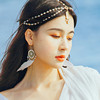 海边度假发饰波西米亚头饰异域印度女神额链宝石，吊坠旅行配饰品女