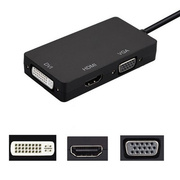 minidp转hdmi/vga/dvi三合一转换器头雷电迷你1080P高清连接线