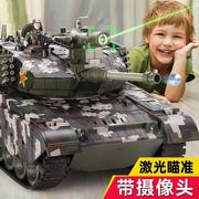 高端合金遥控坦克模型履带式可开炮发水弹黑科技汽车男孩儿童玩具