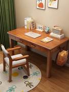 实木书桌全实木家用卧室儿童写字桌办公室用储物电脑桌写字台组合