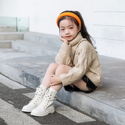 女童马丁靴单靴秋季英伦风薄款网红女孩靴子软底时尚儿童短靴