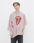 Rolling Stones x 71micheal 联名 短袖T恤 不规则剪裁拼接 三色